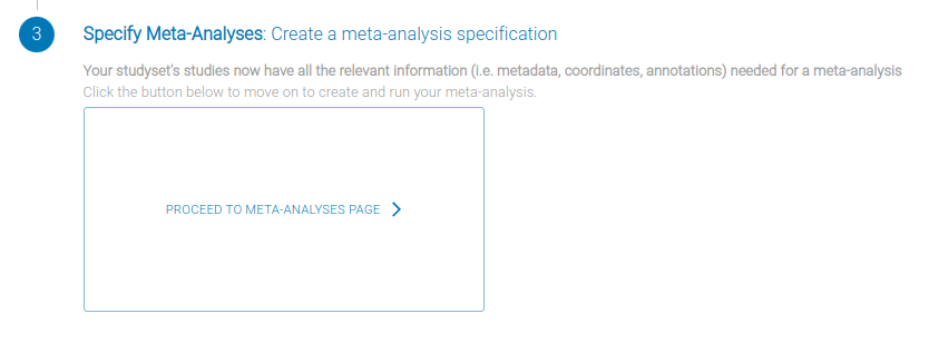start meta-analysis specification